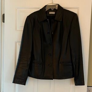 Lord & Taylor black leather classic jacket